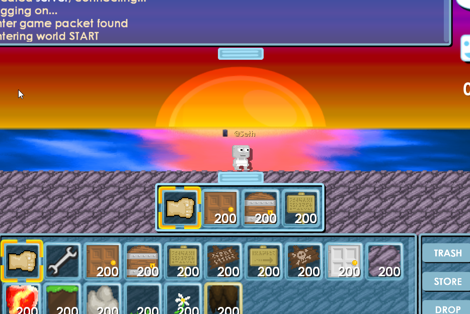 Player inventory working