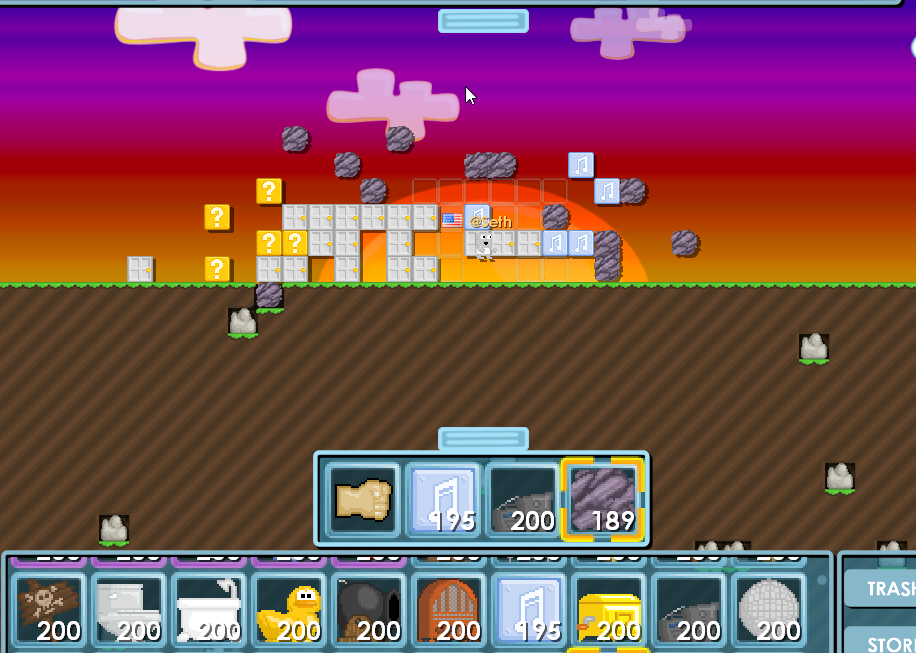 Block placing working
