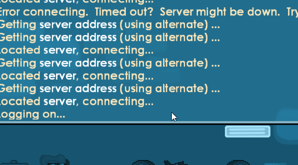 The 2015 Growtopia client recognizing the custom server
