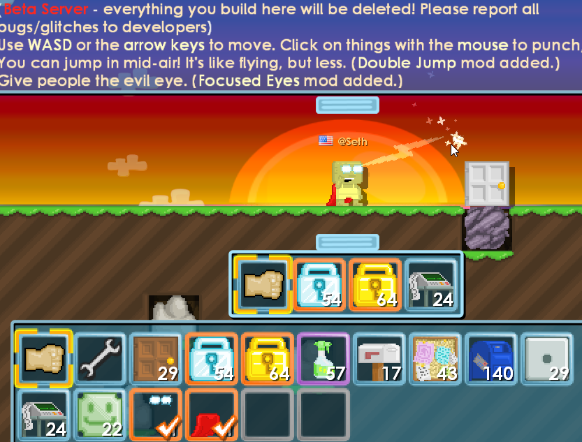 One of the first playable versions of the custom 2015 Growtopia server