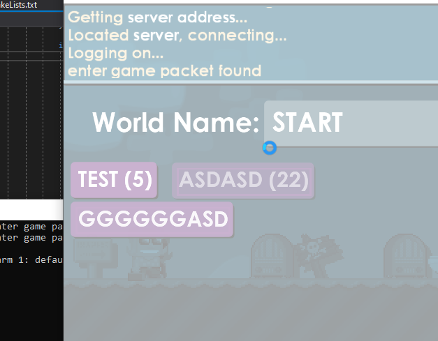 First attempt at entering a world